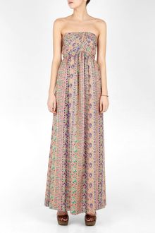 Paul & Joe Muse Silk Mosiac Print Strapless Maxi Dress - Lyst