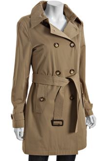 Michael by Michael Kors Khaki Cotton Blend Double Breasted Lined Trench - Lyst