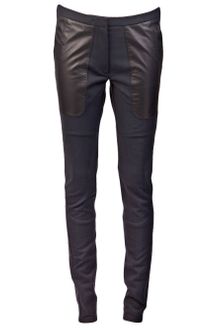 Sharon Wauchob Slim Leather Panel Trouser - Lyst
