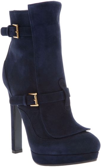 Alexander McQueen Suede High Heel Boots - Lyst