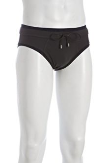 Dolce & Gabbana Brown and Navy Tie Waist Swim Briefs - Lyst