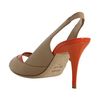 Fendi Lobster Patent and Camel Leather Peep Toe Slingbacks in Orange - Lyst