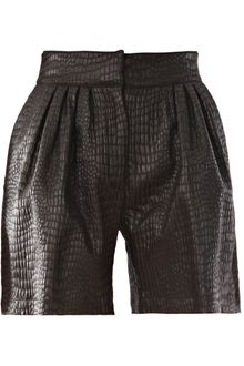 MSGM Croc Embossed Shorts - Lyst