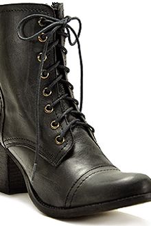 madden heel combat boot lyst steve leather stone brown