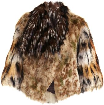 Fendi Camo Fur Cropped Jacket - Lyst