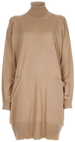 Yves Saint Laurent Cashmere Slouch Dress in Beige - Lyst