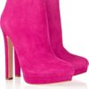 Alexander Mcqueen Suede Ankle Boots in Pink - Lyst