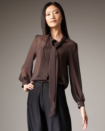 Alice + Olivia Carol Tie-neck Blouse - Lyst