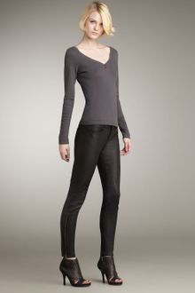 Current/Elliott The Cropped Leggings, Faux Leather - Lyst