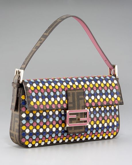 Fendi Woven Pois Baguette in Brown (tobacco) - Lyst