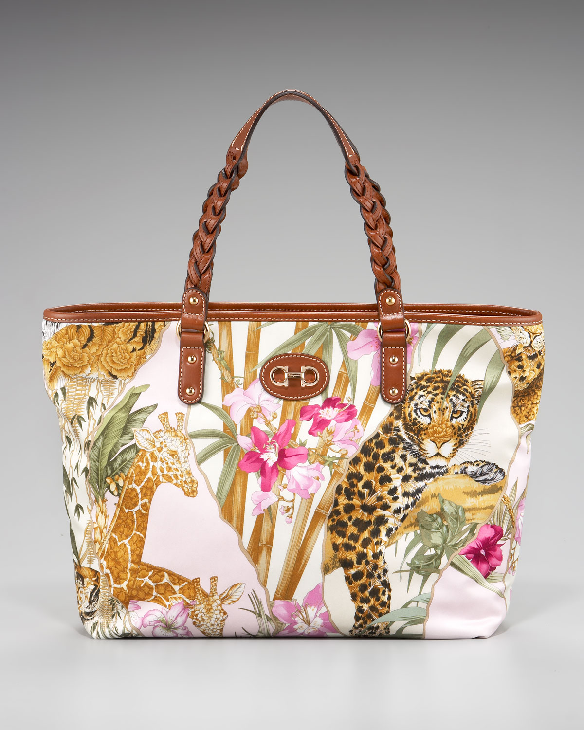 Ferragamo Jungle Print Tote in Beige Lyst