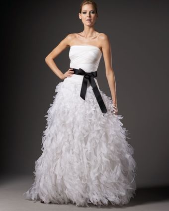 Tadashi Shoji Organza-bottom Silk Ball Gown - Lyst