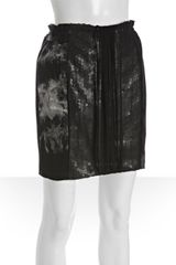 Mark + James By Badgley Mischka Black Cotton Stretch Tie Dye Combo Mini Skirt