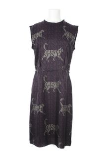 Lanvin Woven Silk Darts Dress - Lyst