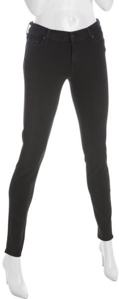 7 For All Mankind Black Stretch Denim The Skinny Jeans - Lyst