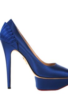 Charlotte Olympia Blue Angel Satin Paloma Raso Court Shoes - Lyst