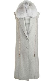 Alexander Wang Sleeveless Coat with Fur Collar - Lyst