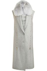 Alexander Wang Sleeveless Coat with Fur Collar