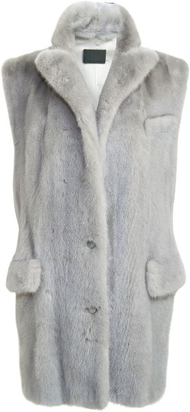  Sleeveless Mink Blazer 