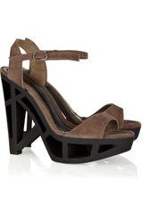 Marni Cutout-heel Suede Sandals
