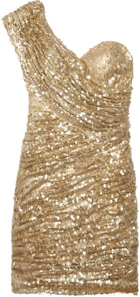 Rare Opulence Sequined One-shoulder Mini Dress - Lyst