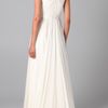 Reem Acra Twist Front Gown with Jeweled Sleeves in White (ivory) - Lyst