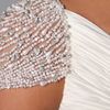 Reem Acra Twist Front Gown with Jeweled Sleeves in White (ivory) - Lyst