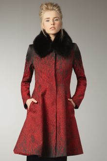 Alice + Olivia Fur-collar Coat - Lyst