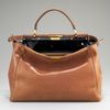 Fendi Peekaboo Leather Satchel, Brown in Brown - Lyst