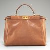 Fendi Peekaboo Leather Satchel, Brown in Brown - Lyst