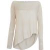 Helmut Lang Asymmetric Hem Sweater in Beige (newsprint) - Lyst