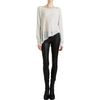 Helmut Lang Asymmetric Hem Sweater in Beige (newsprint) - Lyst