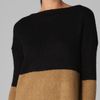 Vince Boat Neck Colorblock Sweater in Black (camel) - Lyst