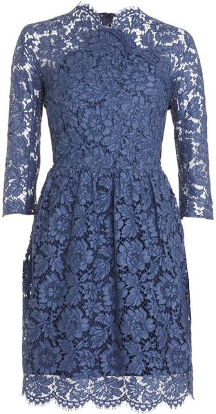Carven Lace Dress in Blue (navy) - Lyst