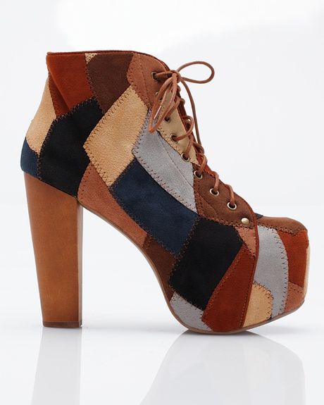 Jeffrey Campbell Lita Patchwork in Brown (tan) - Lyst