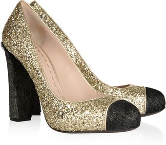  Glitter and Calf Hair Pumps 