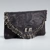 Balmain Safety Pin Leather Clutch in Black (red) - Lyst