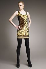 Versace Mixed-print Velvet Dress