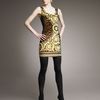 Versace Mixedprint Velvet Dress in Yellow (black) - Lyst