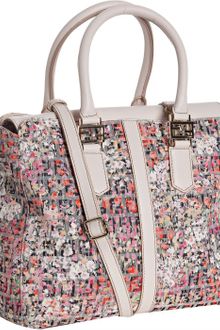 Fendi Pink Floral Zucchino Top Handle Bag - Lyst