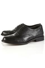 Topshop Kenneth Black Lace Up Brogues