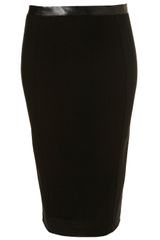 Topshop Pu Waistband Pencil Skirt