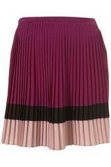 Topshop Colour Block Pleat Skirt