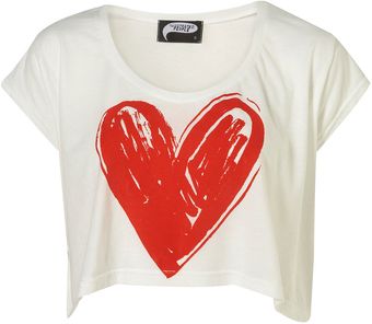 Topshop Scribble Heart Crop By Illustrated People** - Lyst