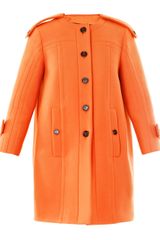 Burberry Prorsum Wool Collarless Coat