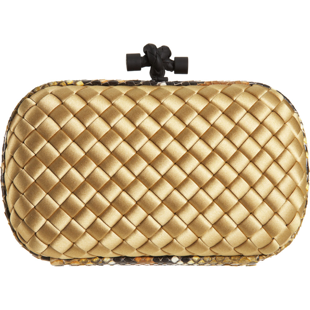 Bottega Knot Intrecciato Clutch in Gold Lyst