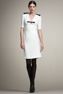 Burberry Prorsum Lambskin-accented Dress - Lyst