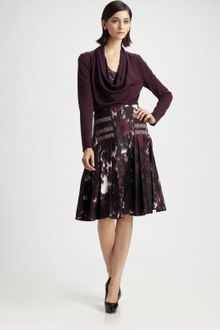 Carolina Herrera Pleated Silk Skirt - Lyst