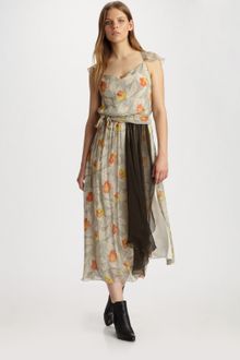 Gryphon Long Triangle Silk Dress - Lyst
