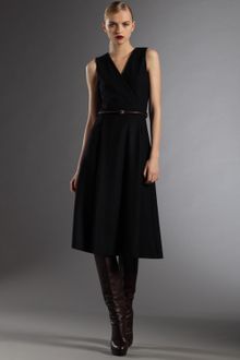 Gucci Belted V-neck Dress - Lyst